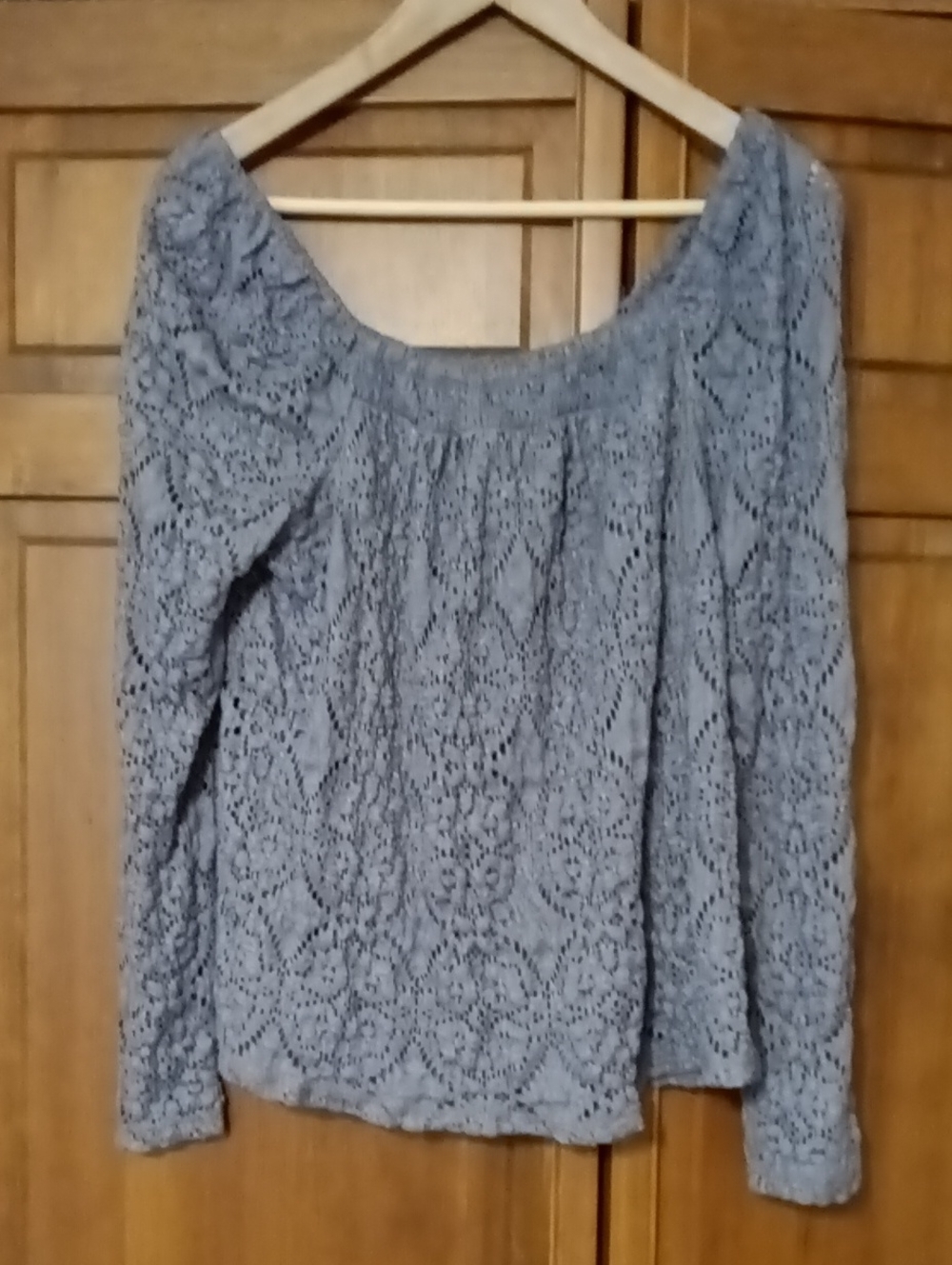 Maurice's Light Gray Lace Knit Women's Sweater - Elegant Scoop Neck